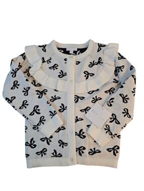 Between Ruffle Bow Cardigan